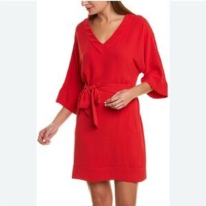Trina Turk Shiori red belted dress